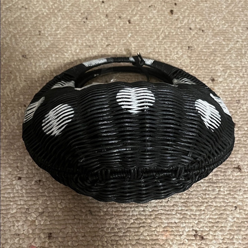 Kate Spade x Target Black and White Wicker Handbag - Picture 3 of 3